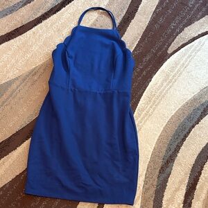 Lush Mini Backless Blue Dress